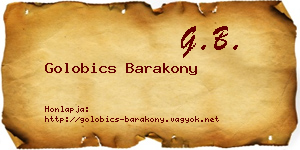 Golobics Barakony névjegykártya